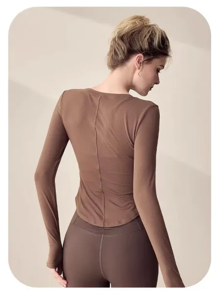 Alo Long Sleeve Performance Top Dusty Pink Activewear - 33