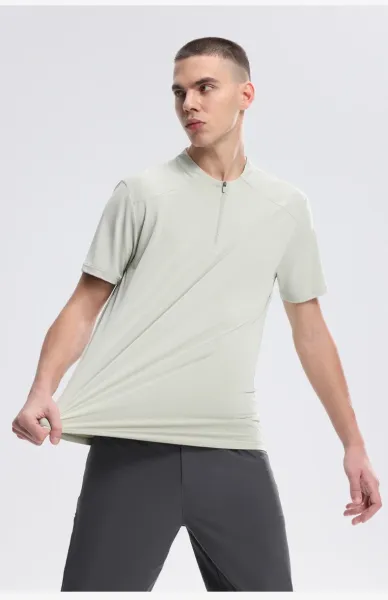 CIO Half-Zip Performance Tee Light Green Activewear Top - 20