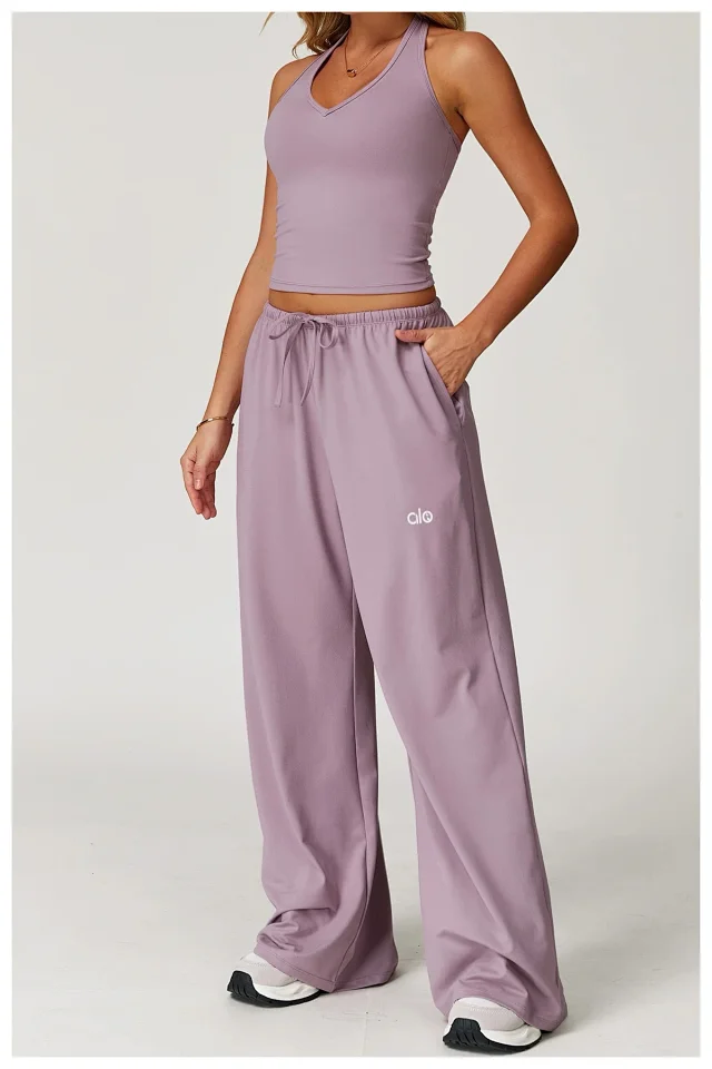 alo Trousers Wide-Leg Drawstring product detail image 47