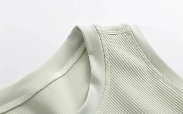 Alo Ribbed Crop Tank Top Mint Green Vest Top - 33