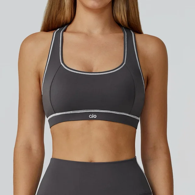 alo Underwear Racerback Contrast-Trim Sports Bra product detail image 6