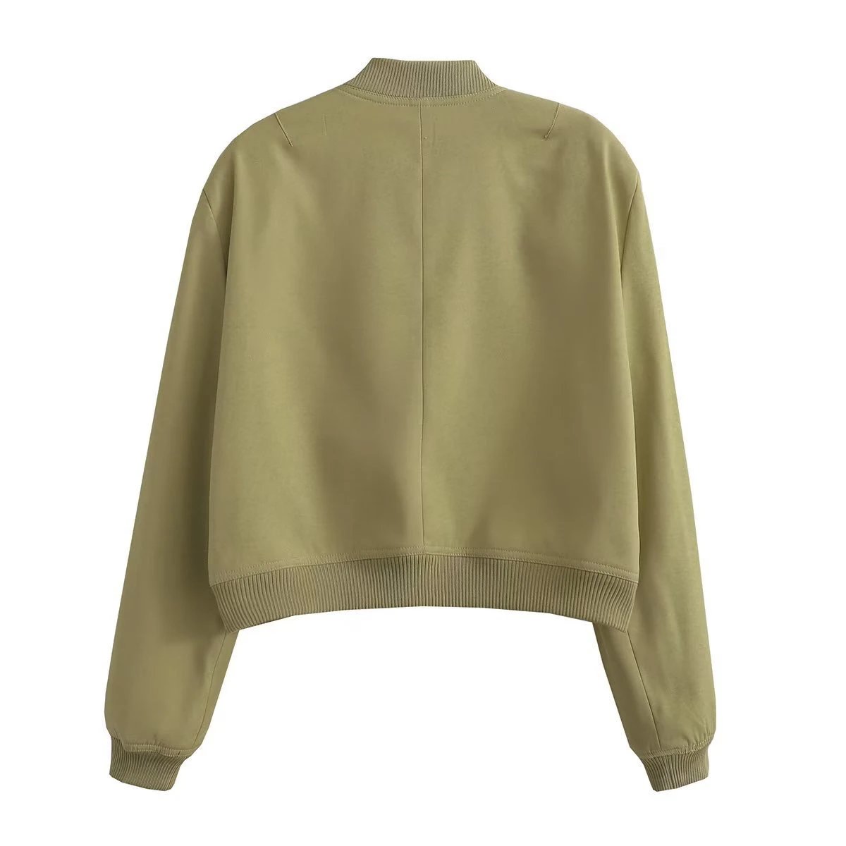 Alo Cropped Bomber Jacket Beige Outerwear - 32