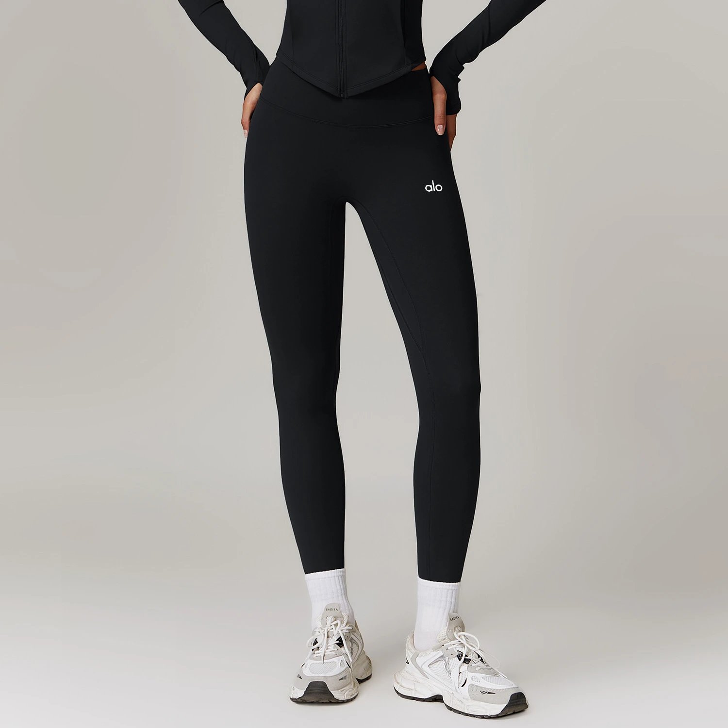 Alo Yoga Trousers High-Waisted Fleece-Lined Leggings — Advanced shade-trolling