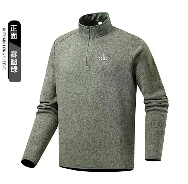 Alo Hoodies & Sweatshirts Quarter-Zip Fleece Pullover with Sleeve Zip Pocket product detail image 8