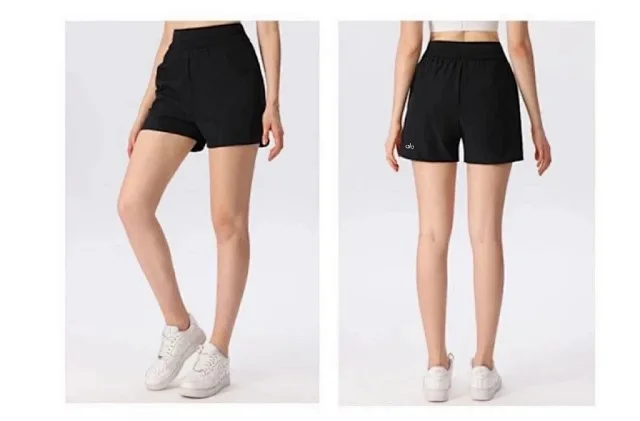 Alo Yoga Shorts High-waisted curved-seam athletic product detail image 16