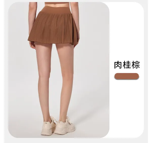 Alo Pleated Tennis Skirt Meatball Brown Shorts - 35