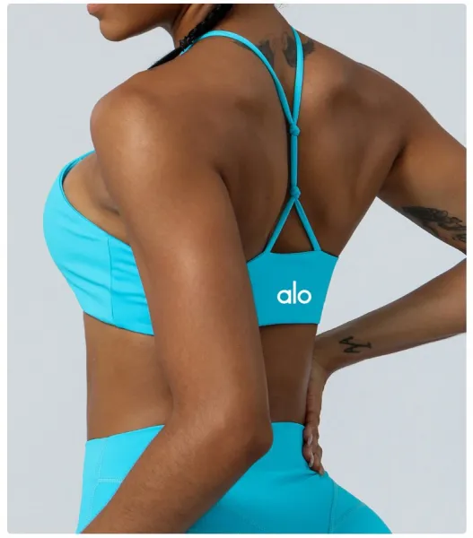 Alo Halter Cutout Sports Bra Gray Activewear - 17
