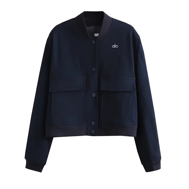 Alo Yoga Jackets Cropped bomber jacket with flap pockets product detail image 32