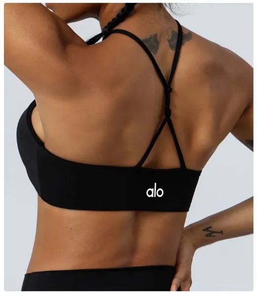 Alo Halter Cutout Sports Bra Gray Activewear - 27