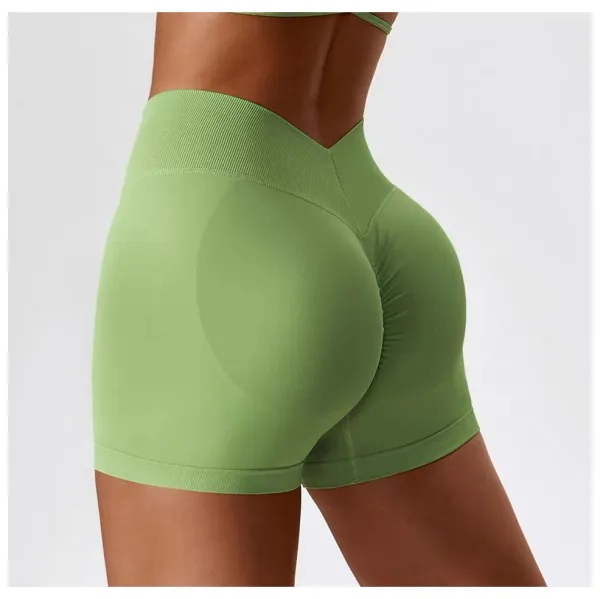 Design High-Waisted Sculpting Shorts Lime Green Activewear - 1