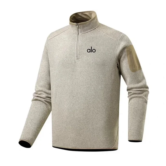 Alo Hoodies & Sweatshirts Quarter-Zip Fleece Pullover with Sleeve Zip Pocket product detail image 5