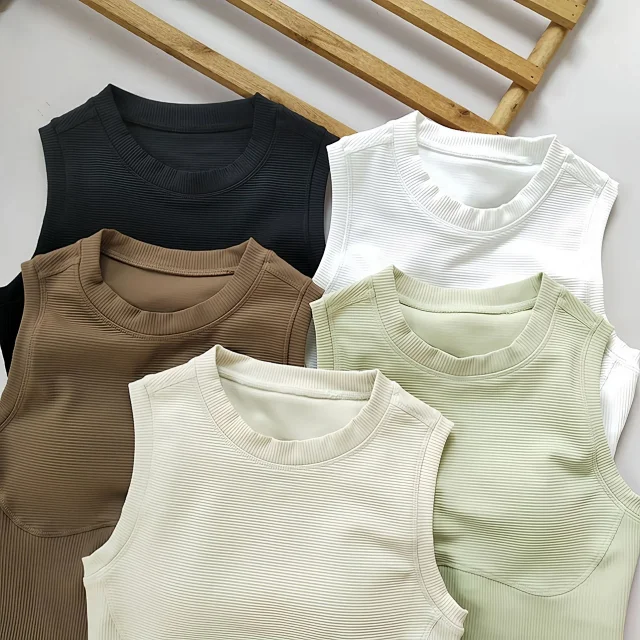 Unbranded Vests Ribbed built-in bra tank top product detail image 26
