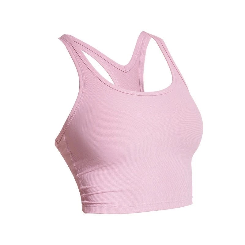 Alo Underwear Racerback longline sports bra with removable pads — Smoky pink