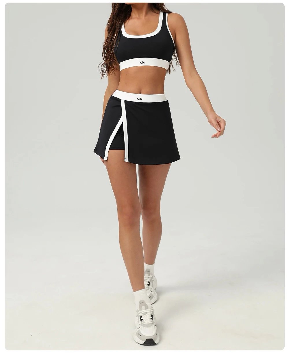 Alo Wrap Skort Red with White Trim Shorts - 17