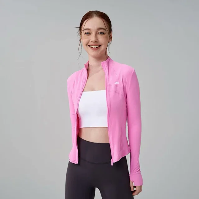 Alo Jackets Fitted stand-collar zip-up athletic jacket product detail image 28