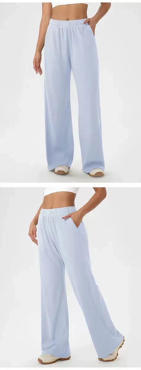 Alo Yoga Trousers Wide-Leg Waffle-Knit Sweatpants product detail image 18