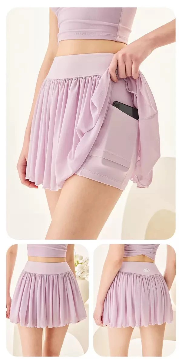 Design Pleated Tennis Skirt Beige Skirt - 15