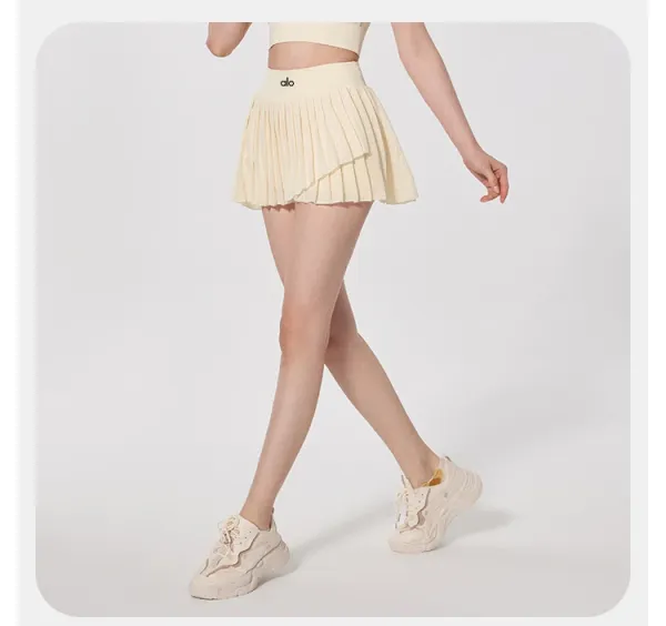 Alo Pleated Tennis Skirt Meatball Brown Shorts - 27
