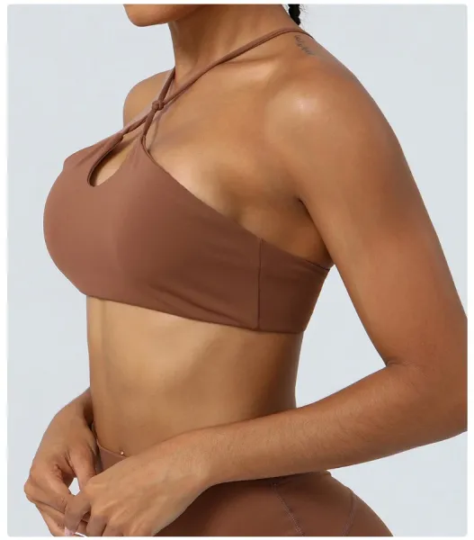Alo Halter Cutout Sports Bra Gray Activewear - 19