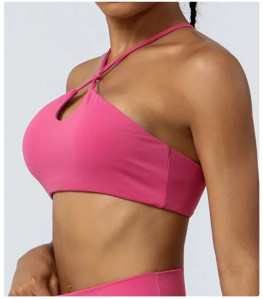 Alo Halter Cutout Sports Bra Gray Activewear - 22