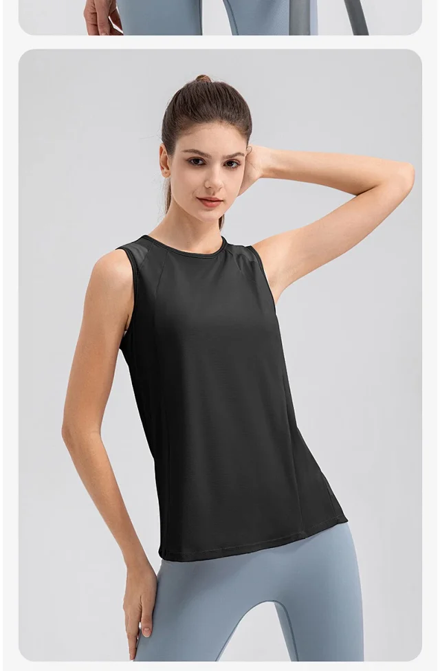 Alo Vests Sleeveless crew-neck athletic top with mesh shoulder panels product detail image 28