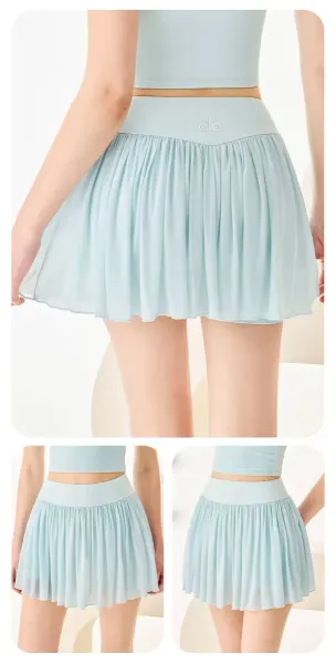 Design Pleated Tennis Skirt Beige Skirt - 16