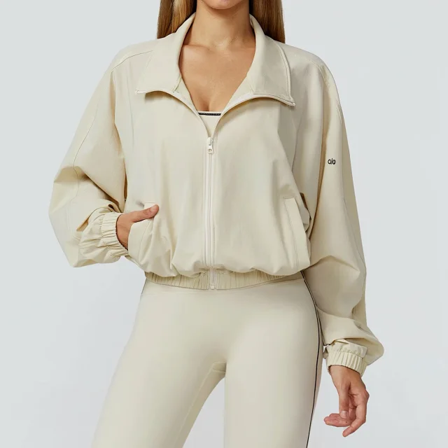Alo Yoga Jackets Cropped Zip-Up Jacket with Stand Collar product detail image 6