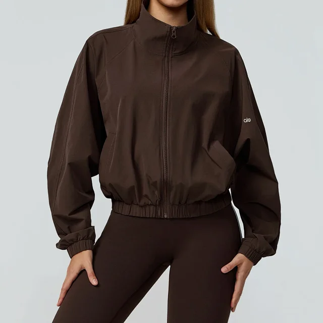 Alo Yoga Jackets Cropped Zip-Up Jacket with Stand Collar product detail image 7
