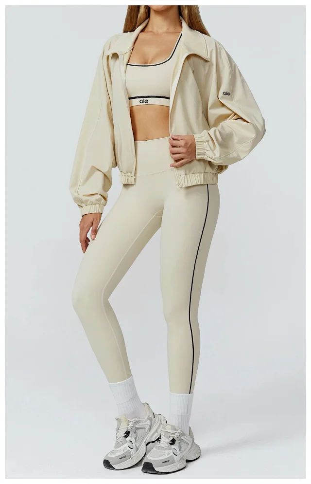 Alo Yoga Jackets Cropped Zip-Up Jacket with Stand Collar product detail image 20