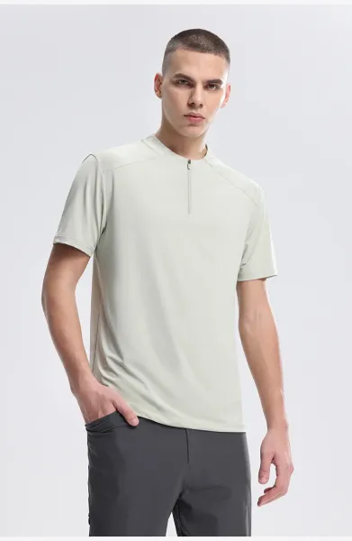 CIO Half-Zip Performance Tee Light Green Activewear Top - 19