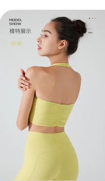 Alo Yoga High-Neck Crop Top and High-Waisted Leggings Set Butter Yellow Activewear - 30