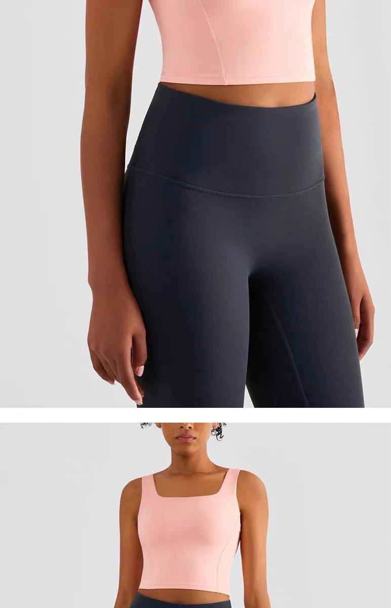 Design AIO Pro Yoga Square Neck Crop Top Lavender Activewear - 44