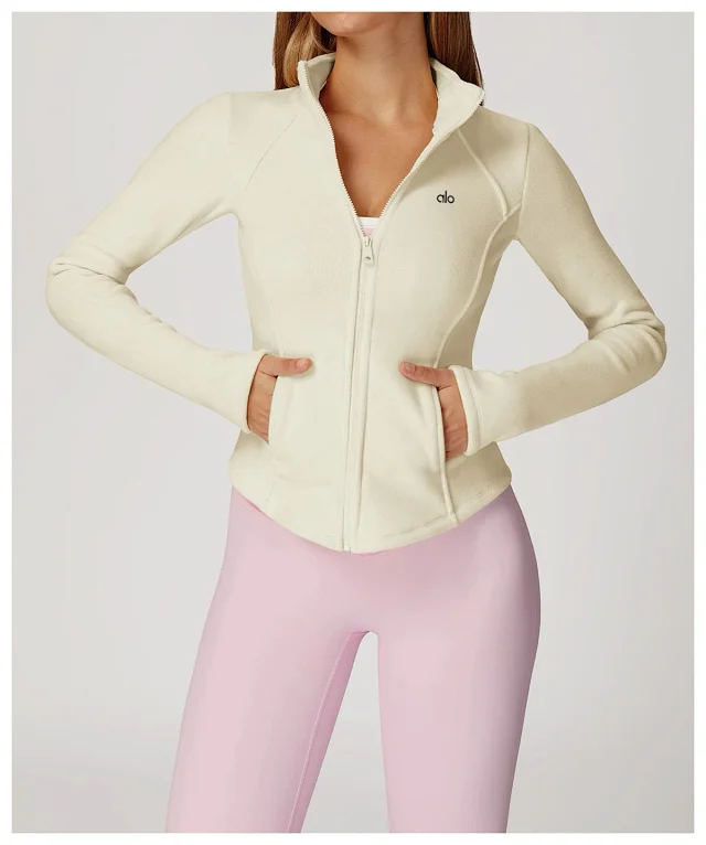 Alo Yoga Jackets Fitted Full-Zip Fleece Jacket product detail image 23