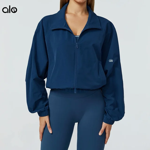 Alo Yoga Jackets Cropped Zip-Up Jacket with Stand Collar product detail image 1