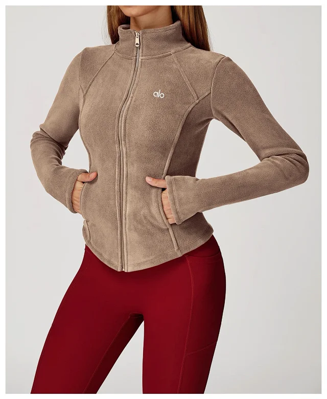 Alo Yoga Jackets Fitted Full-Zip Fleece Jacket product detail image 35