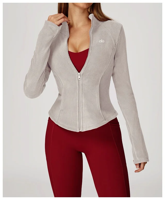 Alo Yoga Jackets Fitted Full-Zip Fleece Jacket product detail image 29