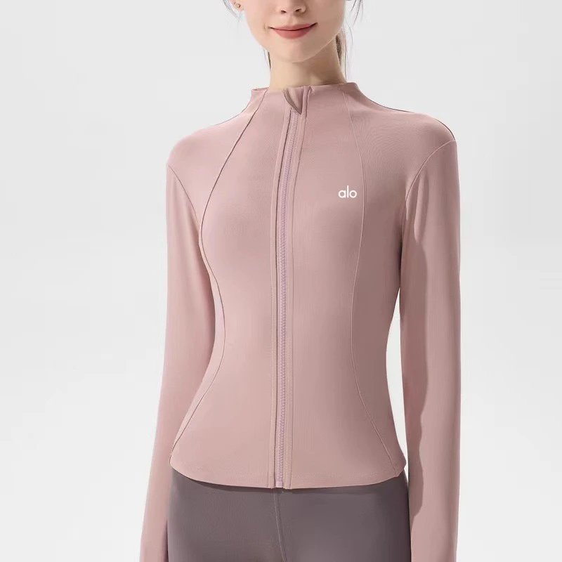 Alo Jackets Fitted full-zip stand-collar yoga jacket image 4