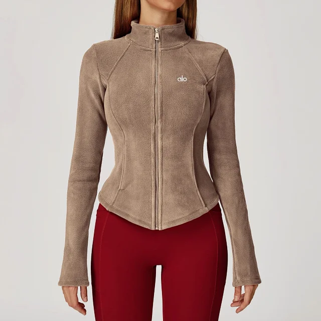 Alo Yoga Jackets Fitted Full-Zip Fleece Jacket product detail image 10