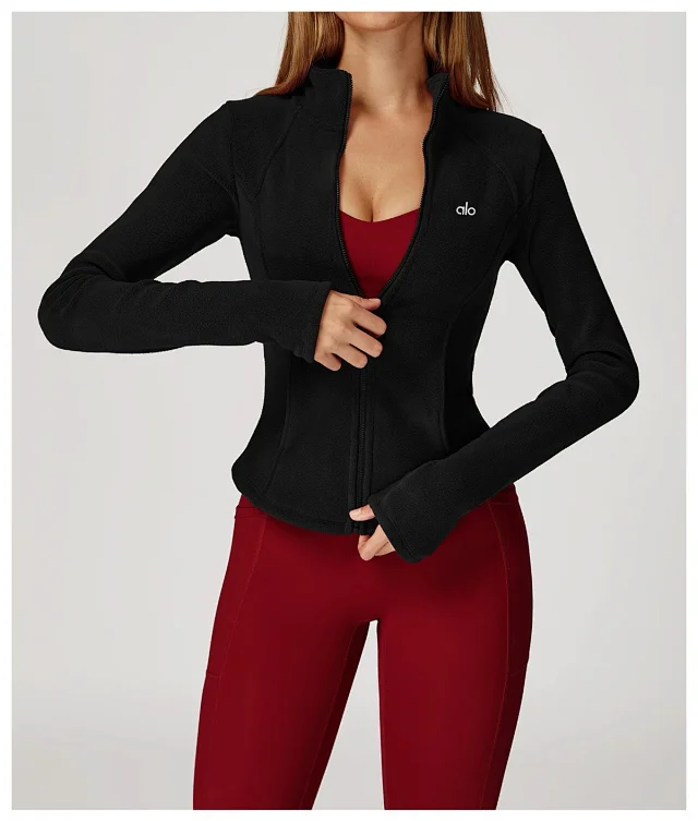 Alo Yoga Jackets Fitted Full-Zip Fleece Jacket product detail image 40