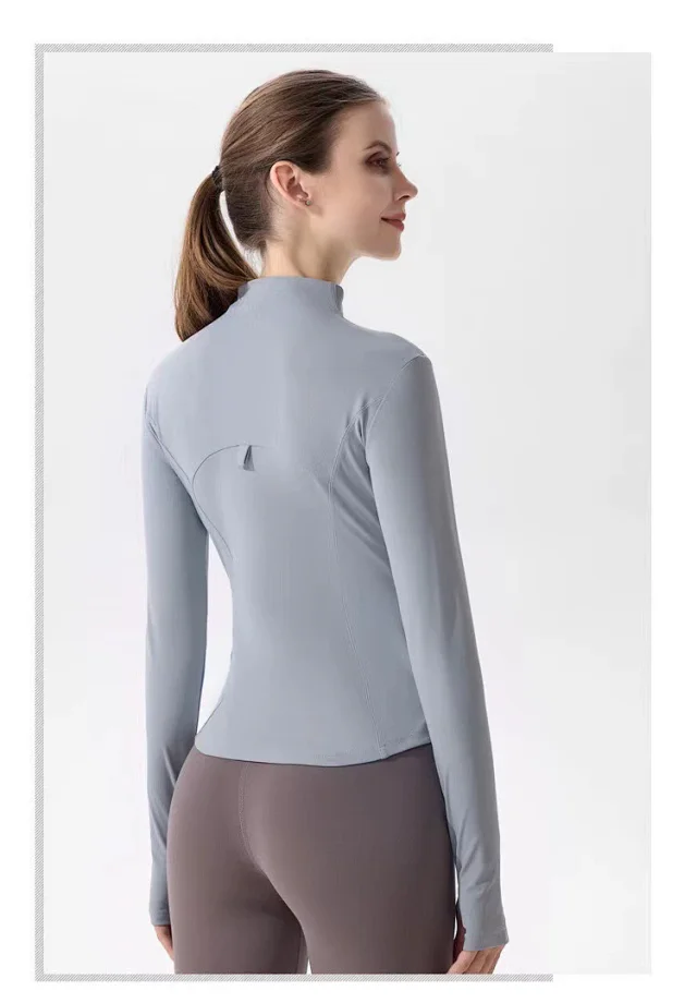 Alo Jackets Fitted full-zip stand-collar yoga jacket product detail image 21