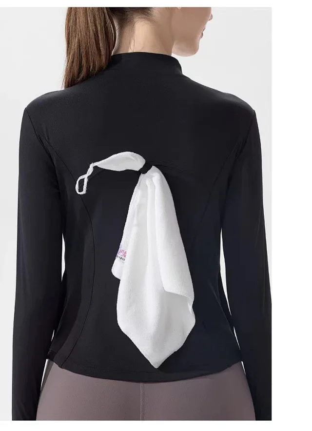 Alo Jackets Fitted full-zip stand-collar yoga jacket product detail image 29