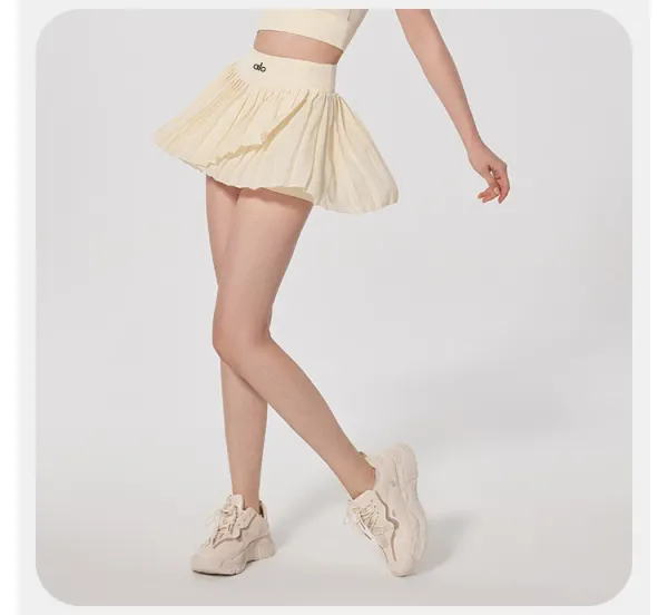 Alo Pleated Tennis Skirt Meatball Brown Shorts - 28