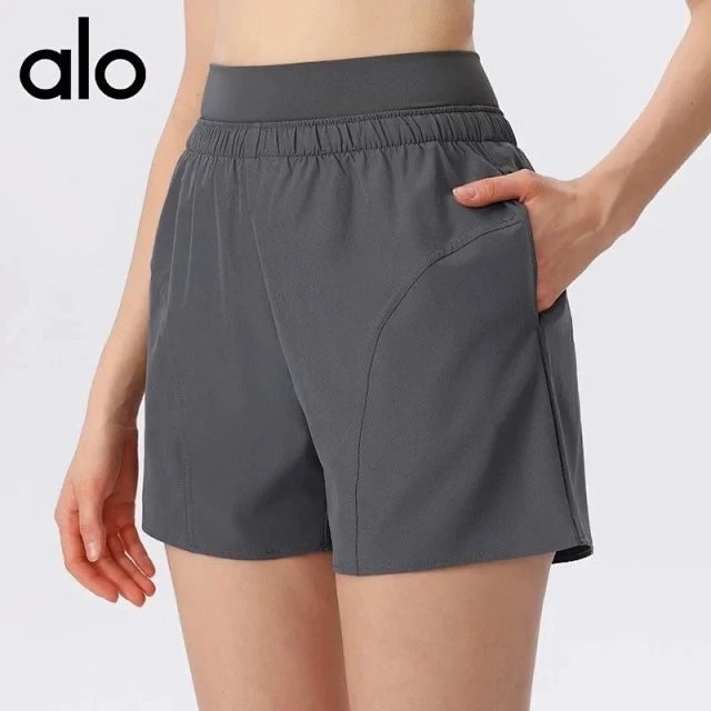 Alo Yoga Shorts High-waisted curved-seam athletic image 2