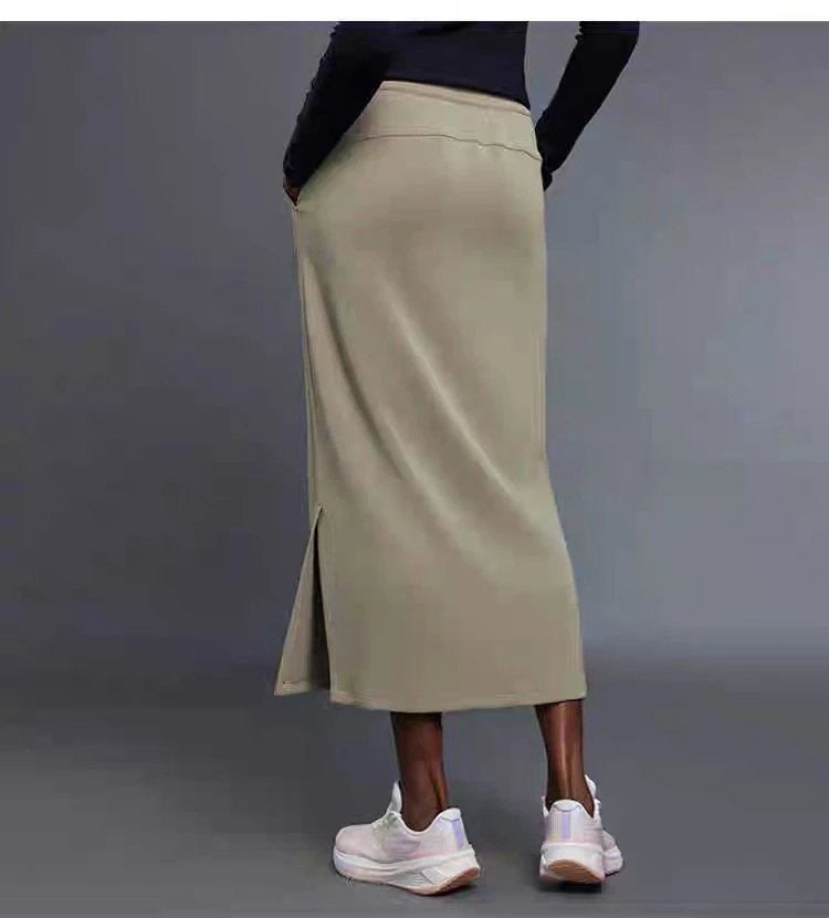 Design Drawstring Waist Midi Skirt in Navy Blue - 23