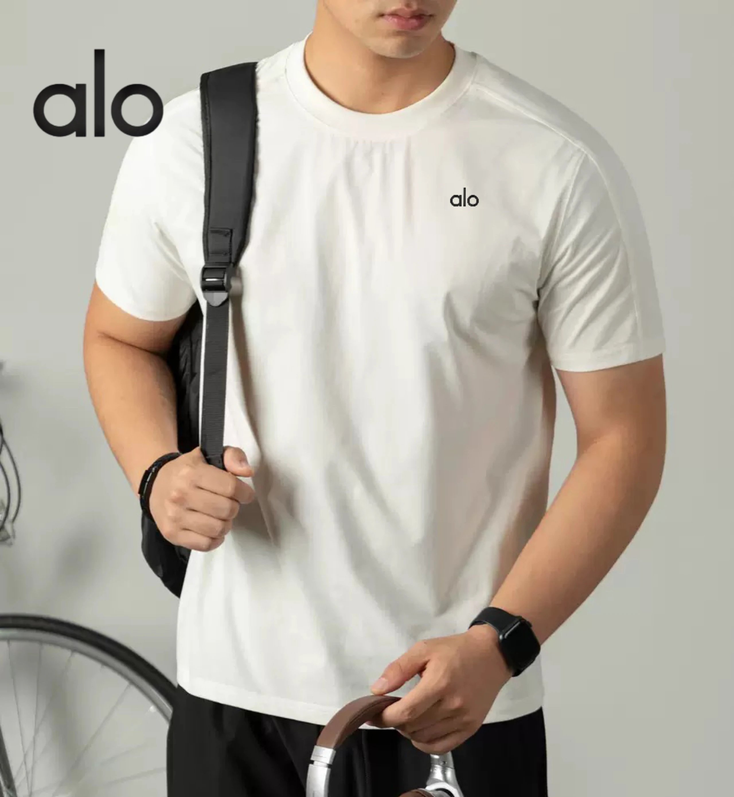 Alo Yoga T-Shirts Logo Crewneck Short-Sleeve T-Shirt image 2