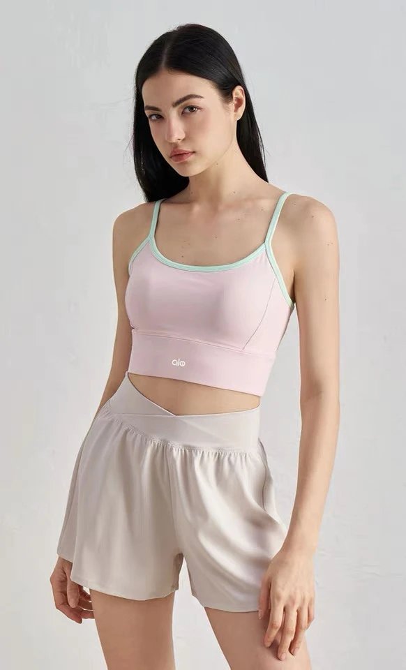 Alo Black and White Strappy Sports Bra Activewear - 19