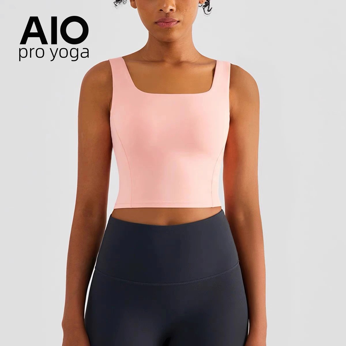 Design AIO Pro Yoga Square Neck Crop Top Lavender Activewear - 11
