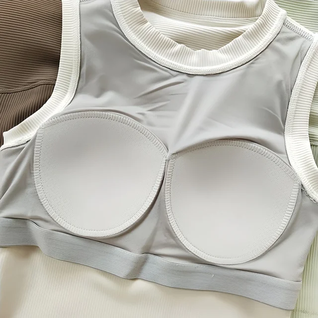 Unbranded Vests Ribbed built-in bra tank top product detail image 15