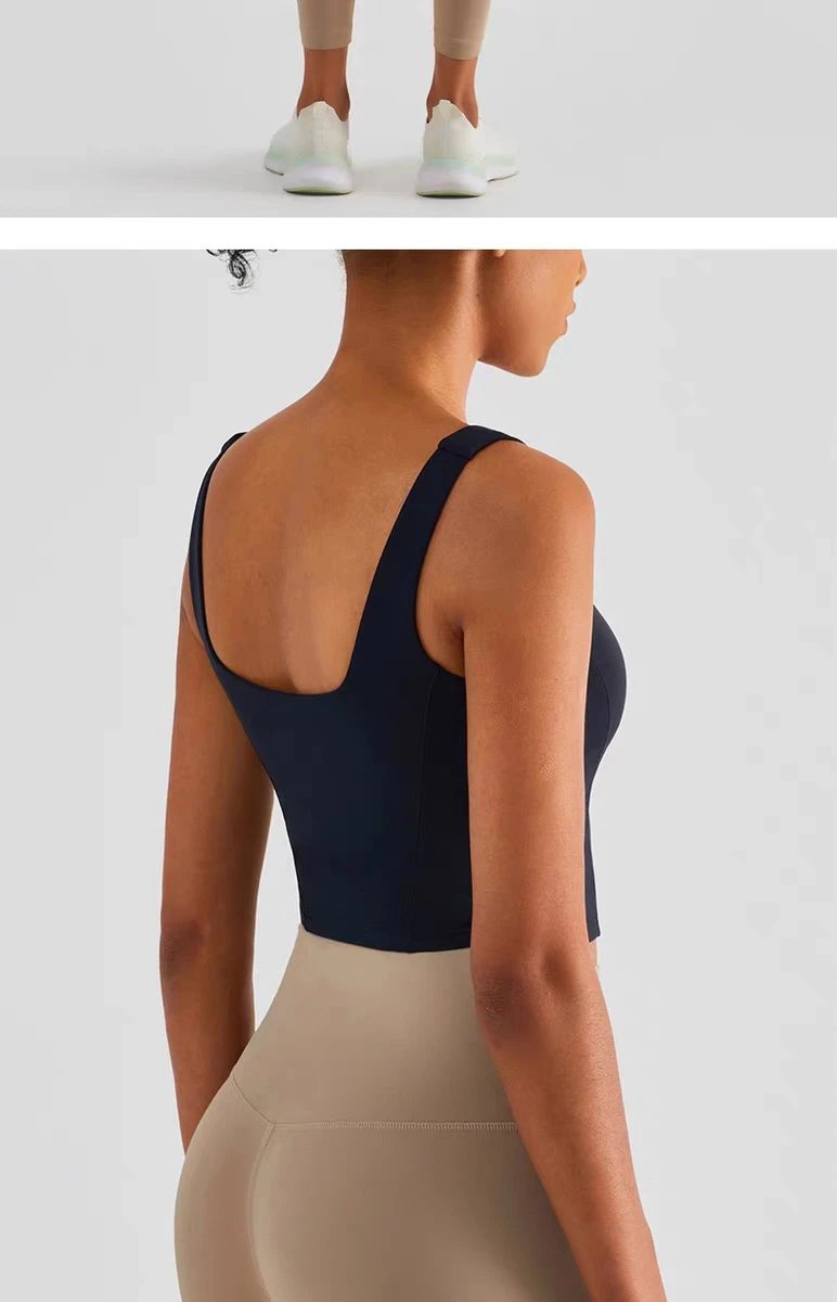 Design AIO Pro Yoga Square Neck Crop Top Lavender Activewear - 38