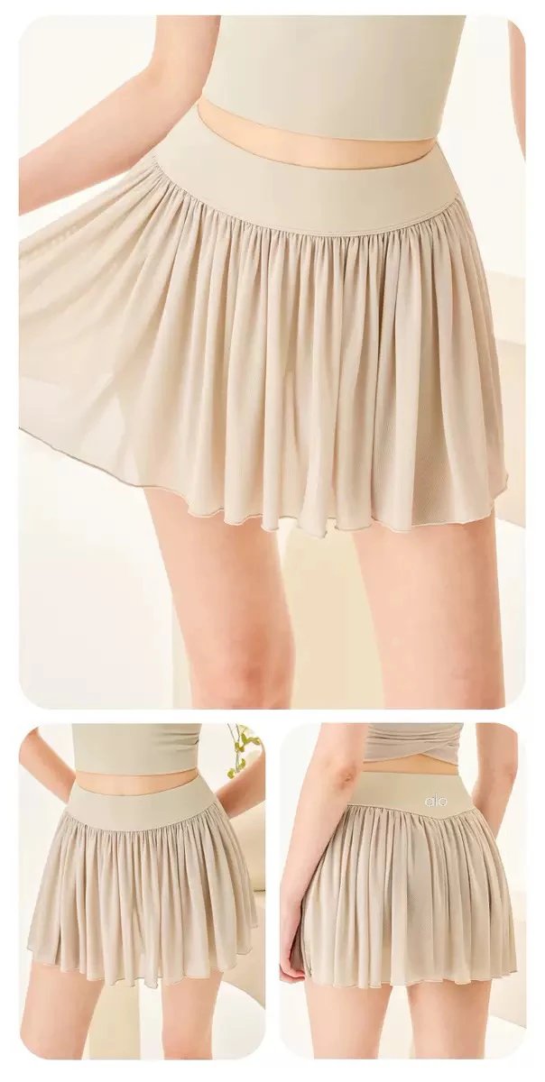 Design Pleated Tennis Skirt Beige Skirt - 18